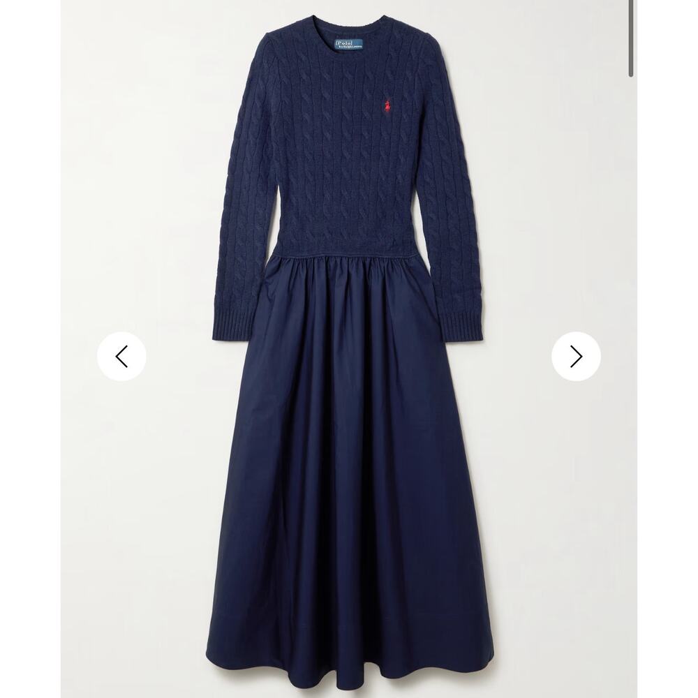 Polo Ralph Lauren Cable Knit A-Line Maxi Dress Size Medium